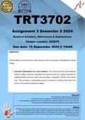 TRT3702 Assignment 3 (COMPLETE ANSWERS) Semester 2 2024 (252875)- DUE 16  September 2024 