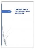 CPR/RQI EXAM QUESTIONS AND ANSWERS