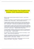  NHA CCMA Practice Test Questions And Answers 100% Guaranteed Success.