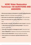 IICRC Water Restoration Technician 150 QUESTIONS AND ANSWERS