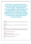 INSURANCE LICENSE PRACTICE  XCEL SOLUTIONS FINAL EXAM #12 |TEXAS ONLY 2024-2025 WITH ACTUAL CORRECT QUESTIONS AND  VERIFIED DETAILED ANSWERS  |FREQUENTLY TESTED QUESTIONS  AND SOLUTIONS |ALREADY GRADED  A+|NEWEST|GUARANTEED PASS  |LATEST UPDATE