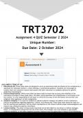 TRT3702 Assignment 4 (ANSWERS) Semester 2 2024 - DISTINCTION GUARANTEED