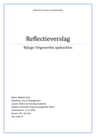 Eindverslag OPV, + uitgewerkte opgaven