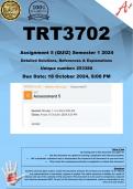 TRT3702 Assignment 5 QUIZ (COMPLETE ANSWERS) Semester 2 2024 (253380)- DUE 18 October 2024