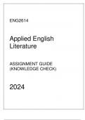 ENG2614 - Assignment Guide (Knowledge Check) 2024 - Applied English Literature