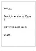 NUR2392 - Midterm 1 Guide (Q & S) Multidimensional Care