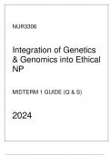 NUR3306 - Midterm 1 Guide (Q & S) Integration of Genetics & Genomics.