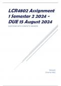 LCR4802 Assignment 1 Semester 2 2024 - DUE 15 August 2024