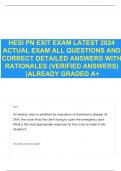 HESI PN EXIT EXAM LATEST 2024 ACTUAL EXAM ALL QUESTIONS AND CORRECT DETAILED ANSWERS WITH RATIONALES (VERIFIED ANSWERS) |ALREADY GRADED A+