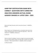 AANP FNP CERTIFICATION EXAM WITH CORRECT  QUESTIONS WITH CORRECTRY ANALYZED ANSWERS (ACTUAL EXAM) ALREADY GRADED A+ LATEST 2024 – 2025 