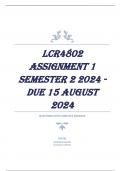 LCR4802 Assignment 1 Semester 2 2024 - DUE 15 August 2024