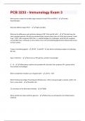 PCB 3233 - Immunology Exam 3 Questions and Answers 100% Verified