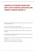 FINANCIAL STATEMENT MODELLING  WITH LATEST VERIFIED QUESTIONS AND  CORRECT ASWERS GRADED A+