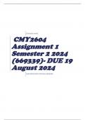 CMY2604 Assignment 1 Semester 2 2024 (669339)- DUE 19 August 2024