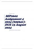 MIP2602 Assignment 4 2024 (695941)- DUE 13 August 2024