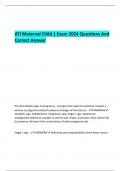 ATI Maternal Child 1 Exam 2024 Questons And Correct Answer