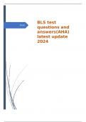 BLS test questions and answers(AHA) latest update 2024