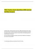 TMC Practce Exam Questons With Correct Verifed Answers