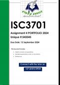 ISC3701 Assignment 4 (PORTFOLIO QUALITY ANSWERS) 2024