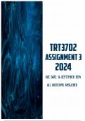 TRT3702 Assignment 3 2024 | Due 16 September 2024