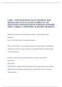 CSPR - CERTIFIED SPECIALIST PAYMENT REP (HFMA) 2024 ACTUAL EXAM COMPLETE 350 QUESTIONS WITH DETAILED VERIFIED ANSWERS (100% CORRECT ANSWERS) /ALREADY GRADED A+