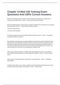  Chapter 14 Med 130 Training Exam Questions And 100% Correct Answers.