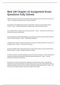  Med 130 Chapter 12 Assignment Exam Questions Fully Solved.