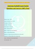 American football Exam Practice Questions and Answers (100% Pass)