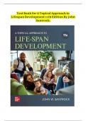 Test Bank for A Topical Approach to Lifespan Development 11th Edition By John Santrock|Complete