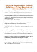 IB Biology - Evolution (5.4 & Option D) SL/HL Exam / Revised Questions and Answers / Sure A+