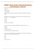 IRRSP- Study Guide / Revised Questions and Answers / Sure A+