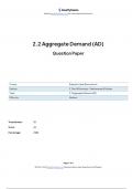 2.2- Aggregate Demand(AD)- A level Economics Edexcel Exam Questions