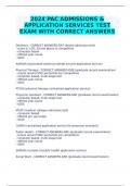 2024 PAC ADMISSIONS & APPLICATION SERVICES TEST EXAM WITH CORRECT ANSWERS