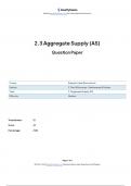 2.3- Aggregate Supply (AS)- A level Economics Edexcel Exam Questions