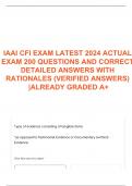 IAAI CFI EXAM LATEST 2024 ACTUAL EXAM 200 QUESTIONS AND CORRECT DETAILED ANSWERS WITH RATIONALES (VERIFIED ANSWERS) |ALREADY GRADED A+