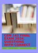 CEM 141 FINAL EXAM 2024 QUESTIONS WITH CORRECT ANSWERS!!