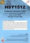 HSY1512 Assignment 2 (COMPLETE ANSWERS) Semester 2 2024 (723925)- DUE 16 August 2024