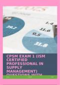 CPSM EXAM 1 (ISM CERTIFIED PROFESSIONAL IN SUPPLY MANAGEMENT) QUESTIONS WITH COMPLETE ANSWERS!!