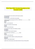   PCA Test With Correct Questions And Answers 2024