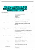 Prophecy Assessments - Core Mandatory Part I Questions and Answers 100% Solved