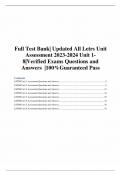 Full Test Bank| Updated All Letrs Unit Assessment 2023-2024 Unit 1- 8|Verified Exams Questions and Answers |100%Guaranteed Pass