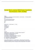    Social Work License MSW Exam Questions And Answers 100% Verified.