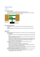 Summary Finance for Pre-masters - first block