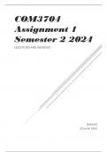 COM3704 Assignment 1 (COMPLETE ANSWERS) Semester 2 2024 - DUE 2024