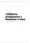 COM3704 Assignment 1 Semester 2 2024 QUESTIONS AND ANSWERS