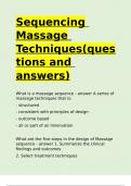 Sequencing Massage Techniques(questions and answers).