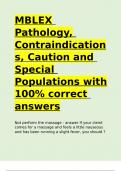 MBLEX Pathology, Contraindications, Caution and Special Populations with 100- correct answers