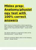 Mblex prep Anatomy physiology test with 100- correct answers.