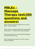 MBLEx - Massage Therapy test(300 questions and answers).