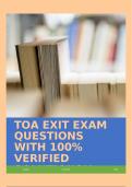 TOA EXIT EXAM QUESTIONS WITH 100% VERIFIED SOLUTIONS!!